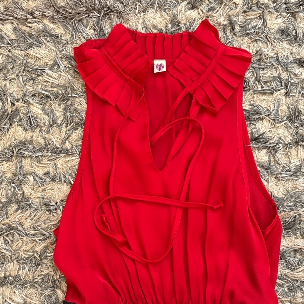 AUW Stylish Red and Black Cocktail Dress Size S - Picture 4 of 4